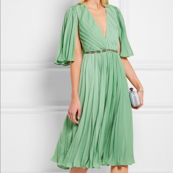 Halston Heritage Dresses & Skirts - Gorgeous Halston Heritage Sage Green Pleated Dress 14